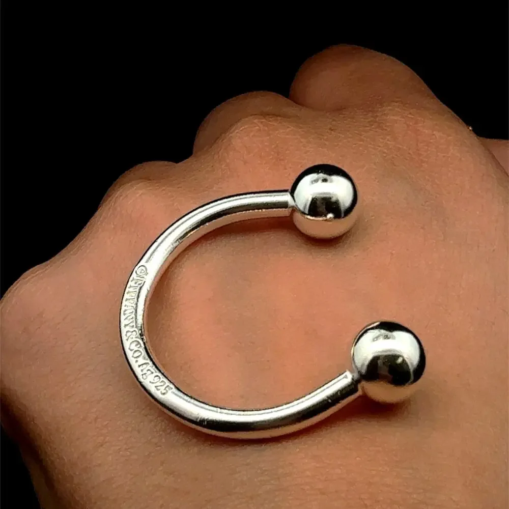 Tiffany & Co. 925 Sterling Silver Horseshoe U Key Ring Keychain